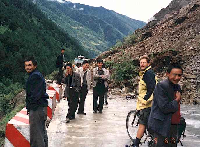 Rainer at the landslide