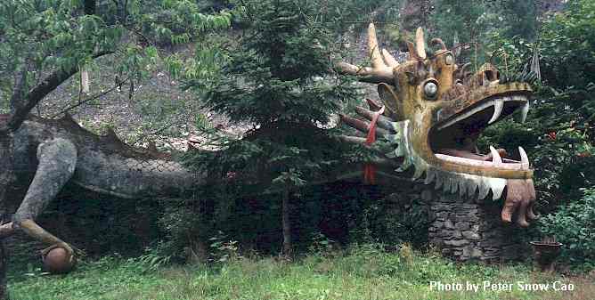 Dragon at a temple in Wolong