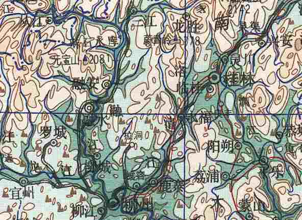 Topographic Map of China Detail