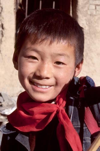 One of the friendly kids in Songgang village.