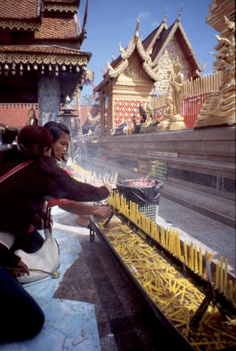 Many shrines surround the central stupa.