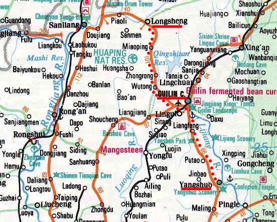 Guilin Area Bike Route Map