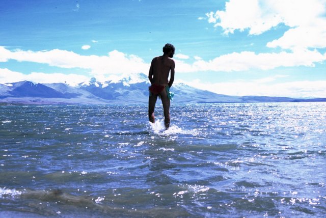 Taking a holy dip.