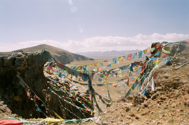 Atop the headland at Nam Tso. Just below is the makeshift tourist circus.