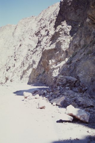 Many rock slides on the ascending gorge road. Reverted to wearing my helmet again in case of a fall.
