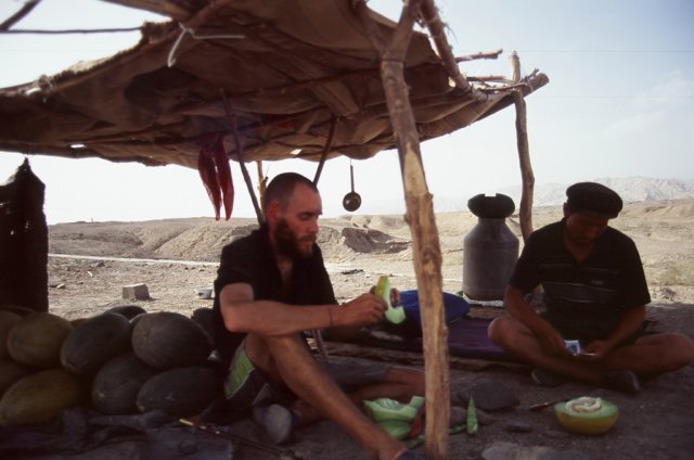 Roadside melon shack. Godsend.