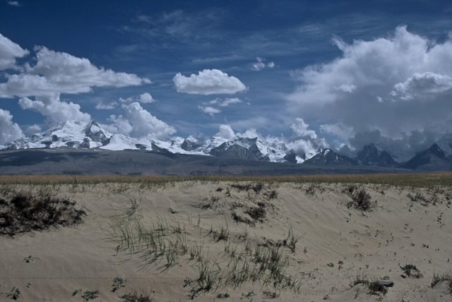 Sand made riding not excellent. Had to push. Xixibangma I think...............8000mts.