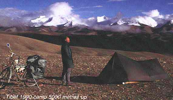 Tibet 1990 camp 5000 metres up